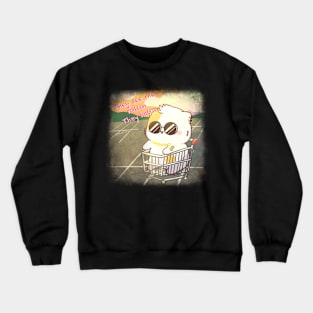 muffin cat in cart grunge Crewneck Sweatshirt